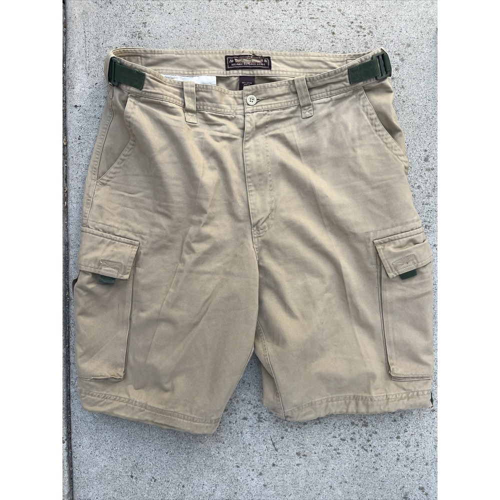 Men's Abercrombie & Fitch Shorts Beige Cargo XL Button Hike Pockets Festival Dad